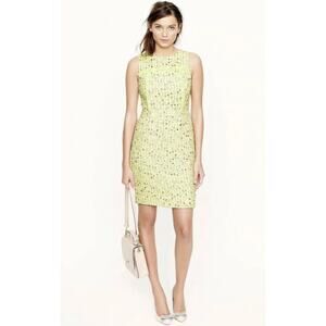 J Crew Collection Neon Yellow Boucle Tweed Dress